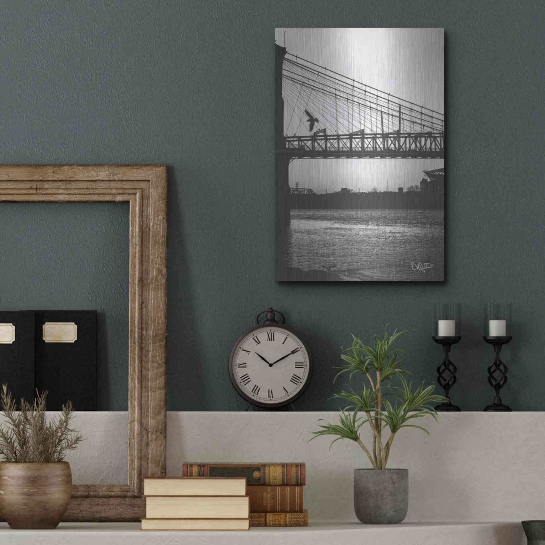 Luxe Metal Art 'Suspension Bridge II' by Donnie Quillen Metal Wall Art,12x16
