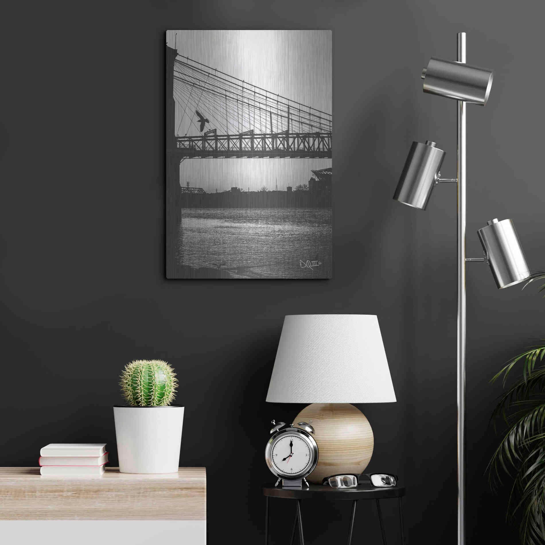 Luxe Metal Art 'Suspension Bridge II' by Donnie Quillen Metal Wall Art,16x24