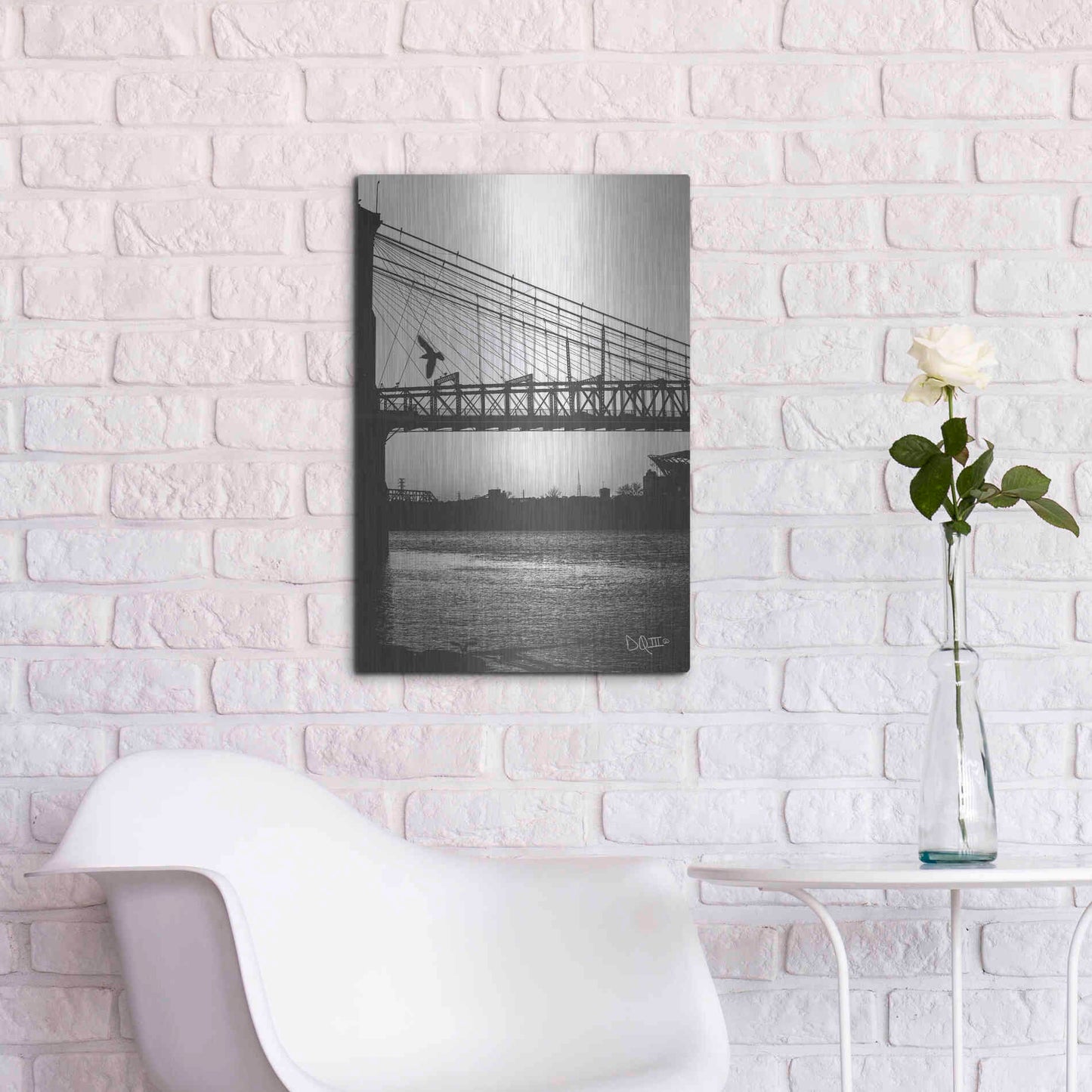 Luxe Metal Art 'Suspension Bridge II' by Donnie Quillen Metal Wall Art,16x24