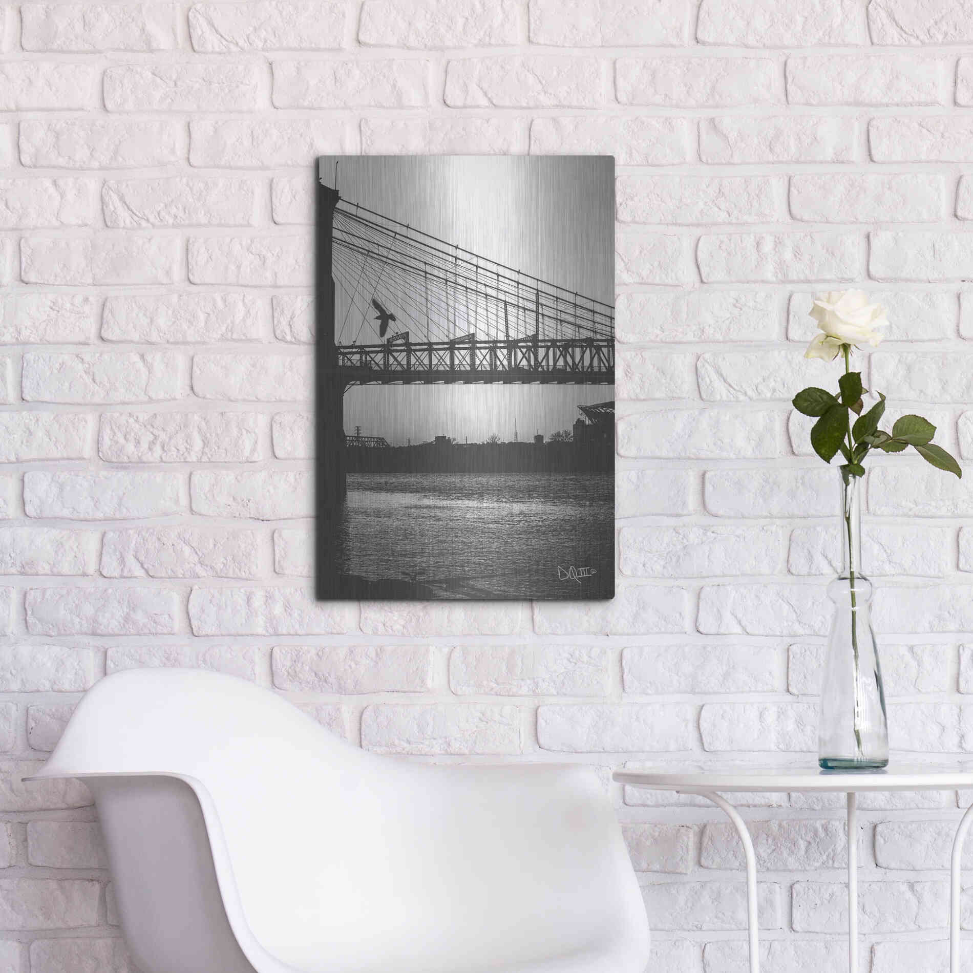 Luxe Metal Art 'Suspension Bridge II' by Donnie Quillen Metal Wall Art,16x24