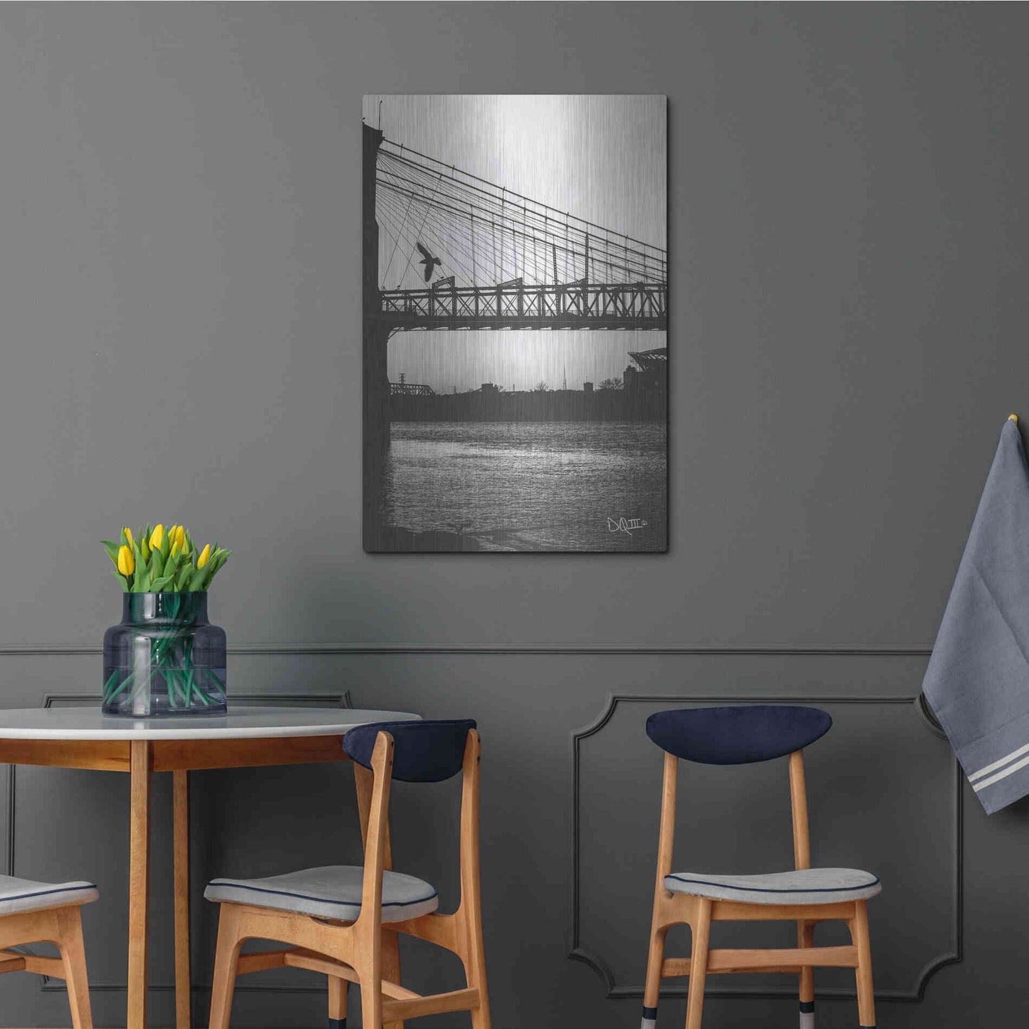 Luxe Metal Art 'Suspension Bridge II' by Donnie Quillen Metal Wall Art,24x36