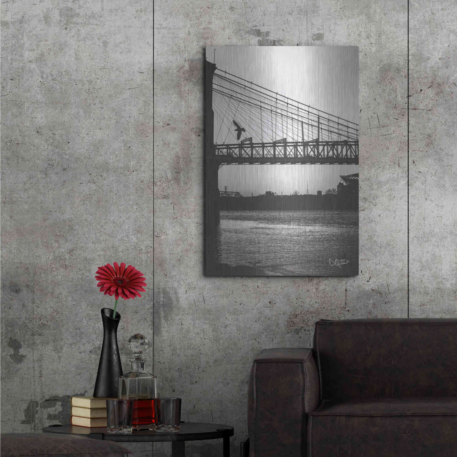 Luxe Metal Art 'Suspension Bridge II' by Donnie Quillen Metal Wall Art,24x36