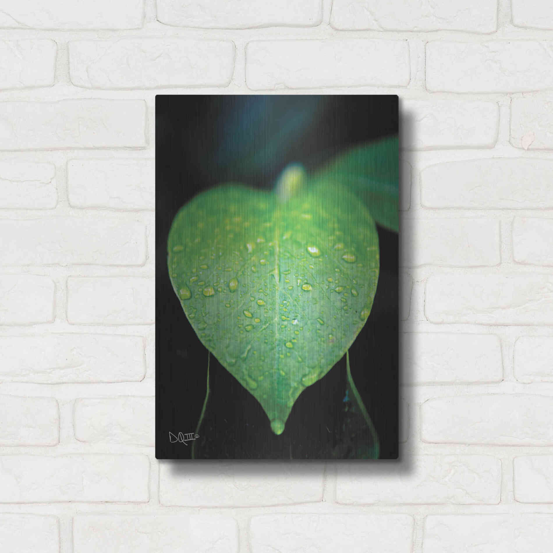 Luxe Metal Art 'Green Leaf' by Donnie Quillen Metal Wall Art,12x16