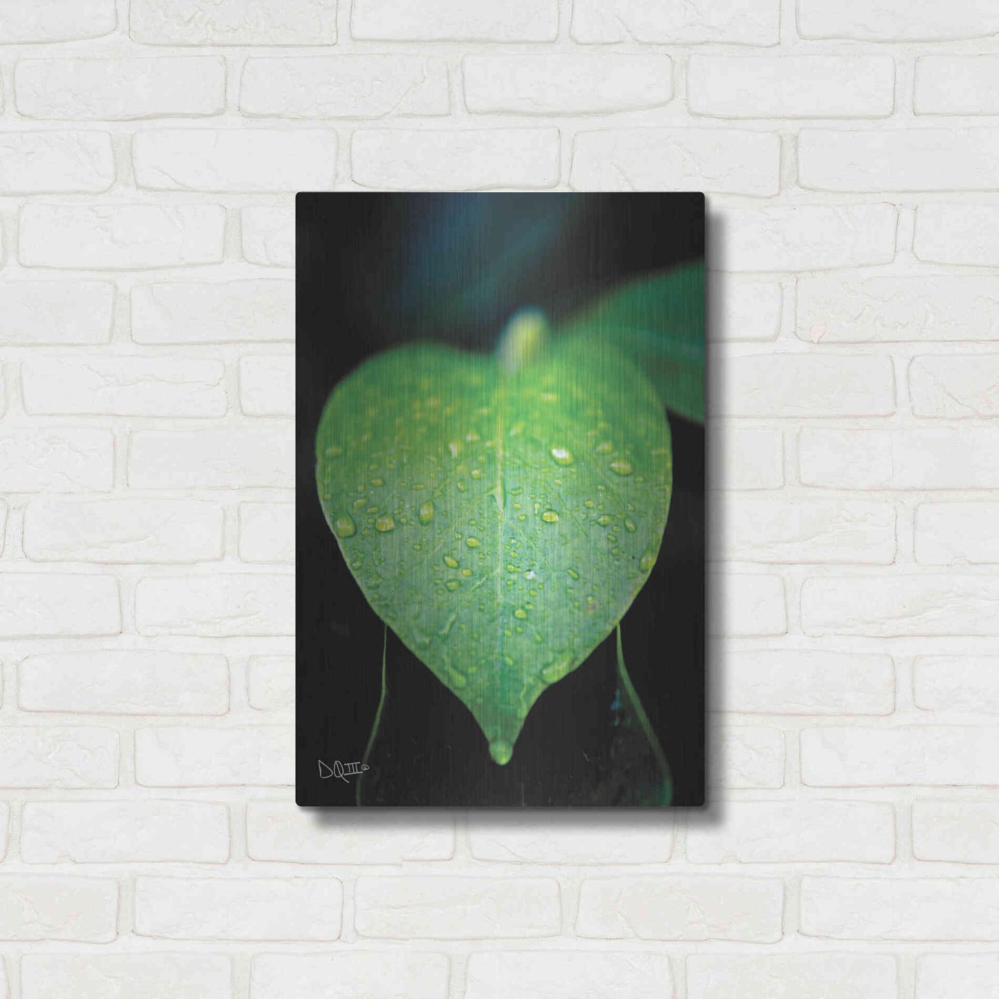 Luxe Metal Art 'Green Leaf' by Donnie Quillen Metal Wall Art,16x24