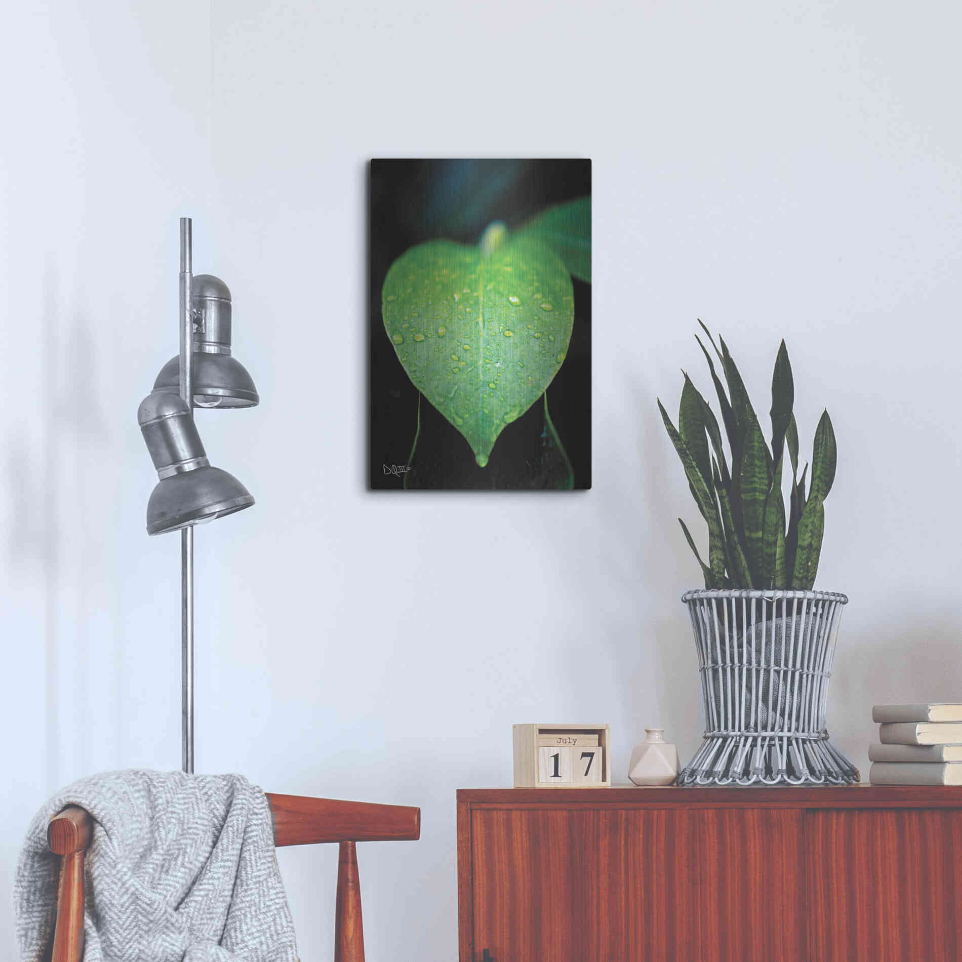 Luxe Metal Art 'Green Leaf' by Donnie Quillen Metal Wall Art,16x24