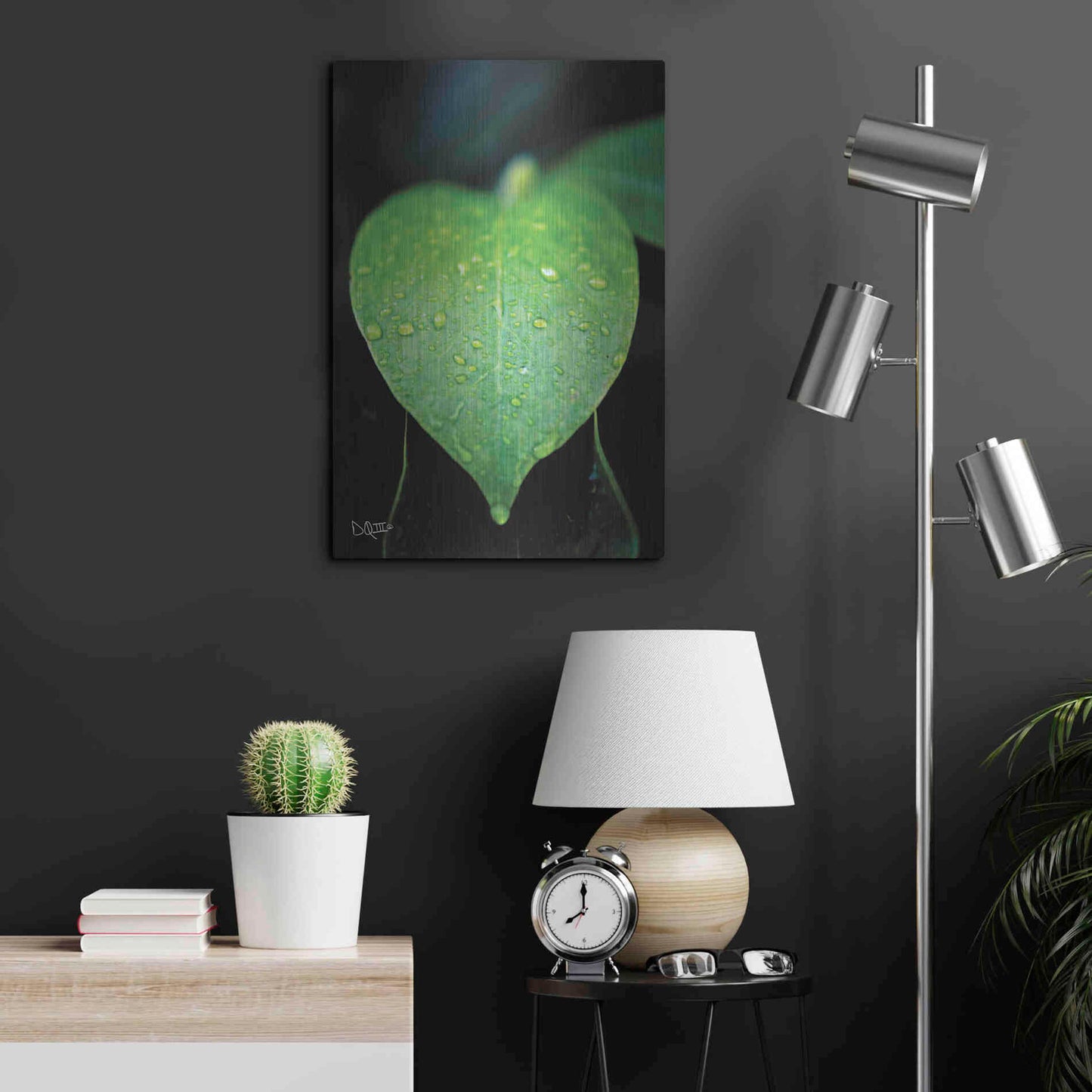 Luxe Metal Art 'Green Leaf' by Donnie Quillen Metal Wall Art,16x24