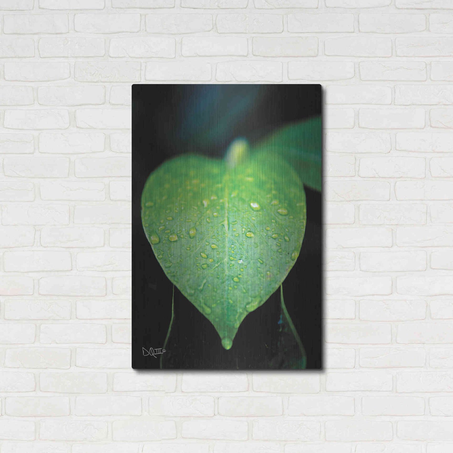Luxe Metal Art 'Green Leaf' by Donnie Quillen Metal Wall Art,24x36