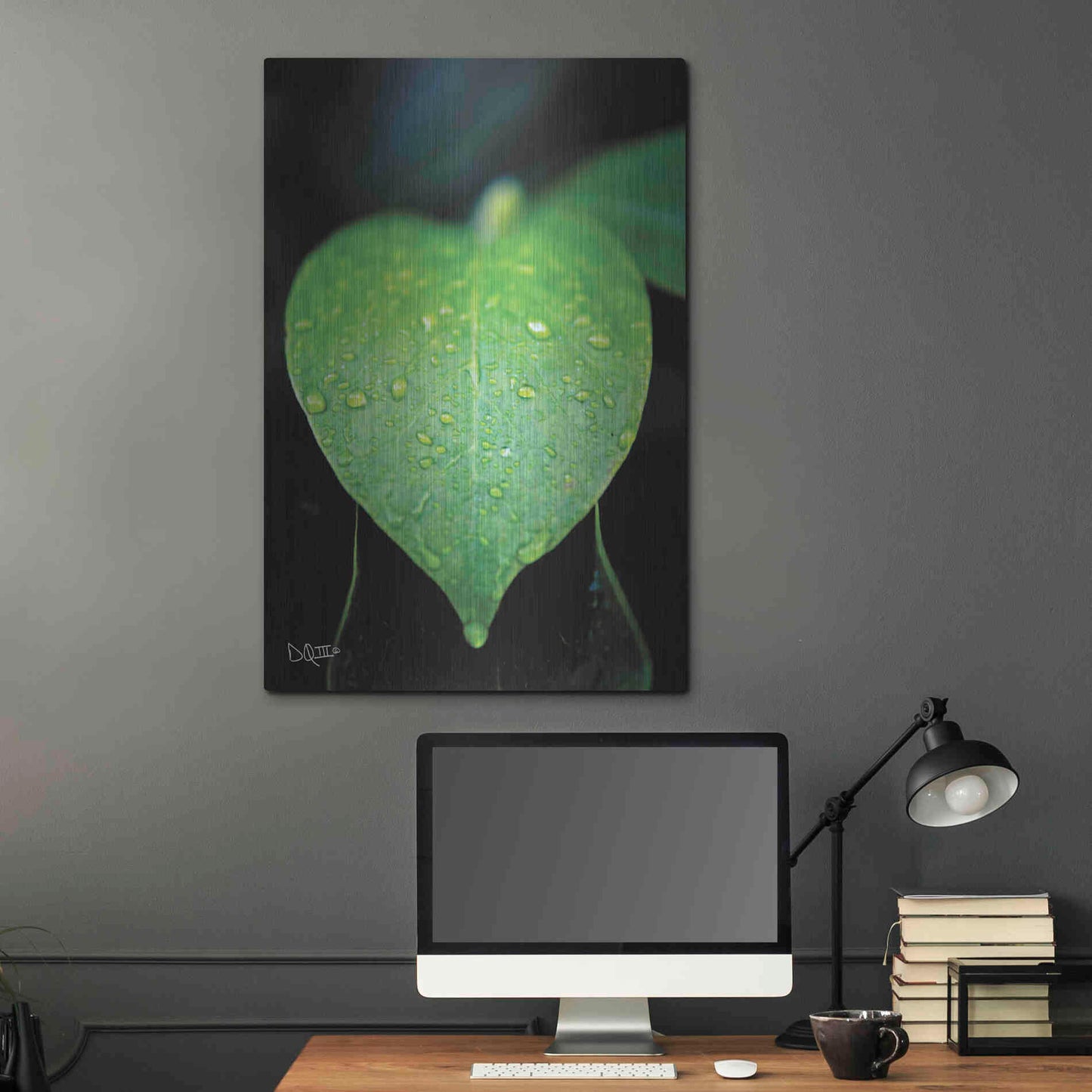 Luxe Metal Art 'Green Leaf' by Donnie Quillen Metal Wall Art,24x36