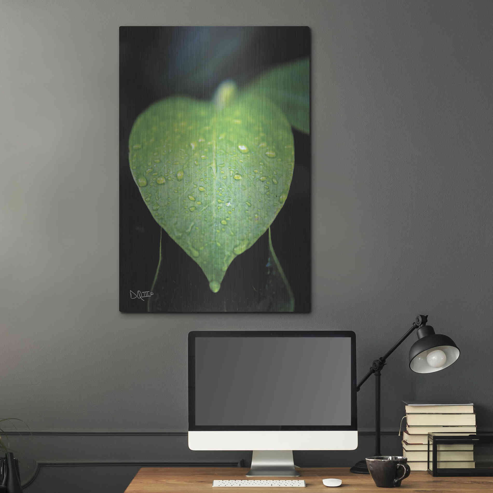 Luxe Metal Art 'Green Leaf' by Donnie Quillen Metal Wall Art,24x36