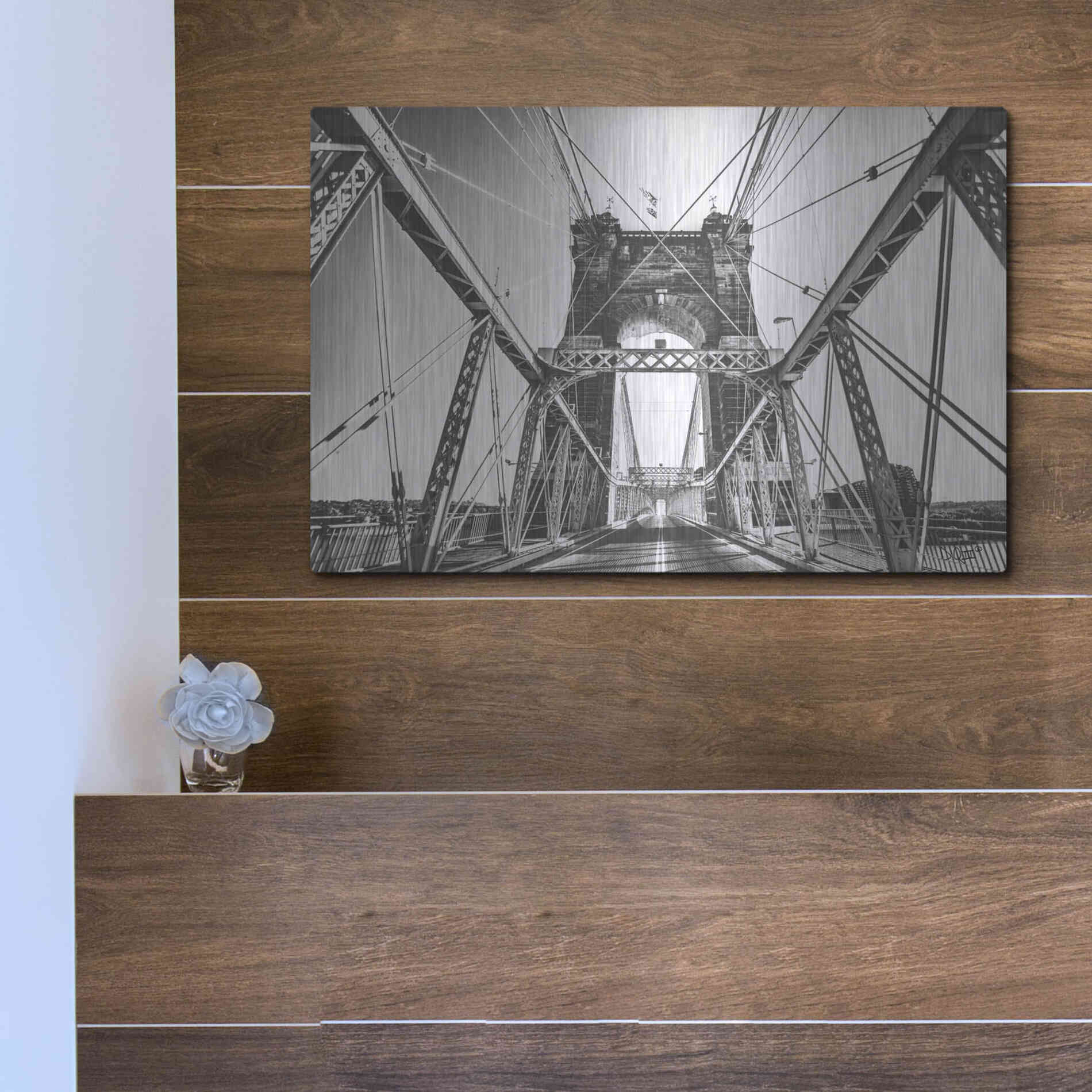 Luxe Metal Art 'Gray Matter' by Donnie Quillen Metal Wall Art,16x12