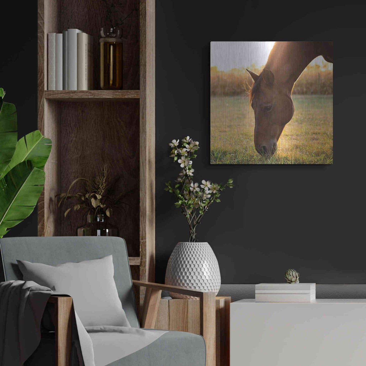 Luxe Metal Art 'Sunset Grazing II' by Donnie Quillen Metal Wall Art,24x24