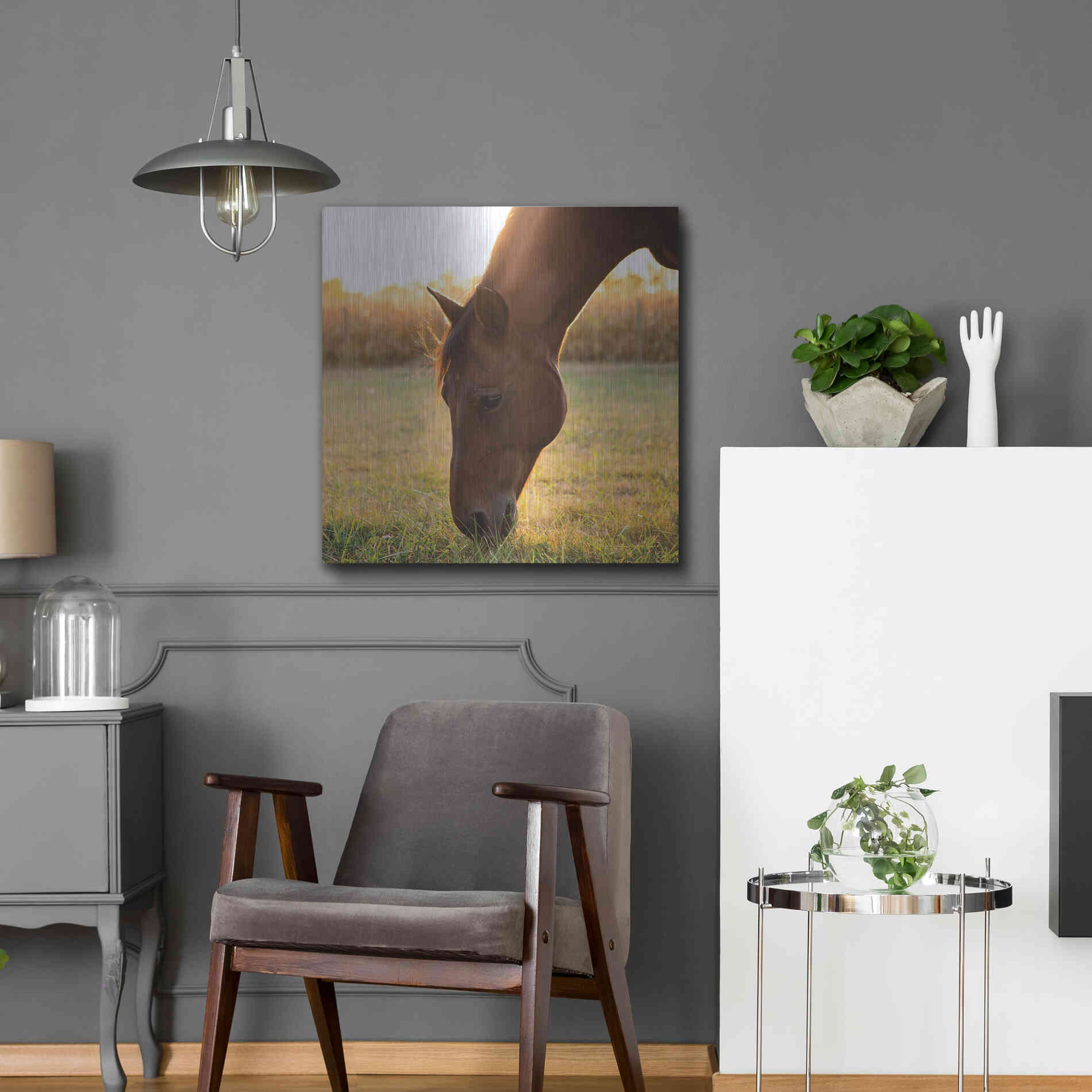 Luxe Metal Art 'Sunset Grazing II' by Donnie Quillen Metal Wall Art,24x24