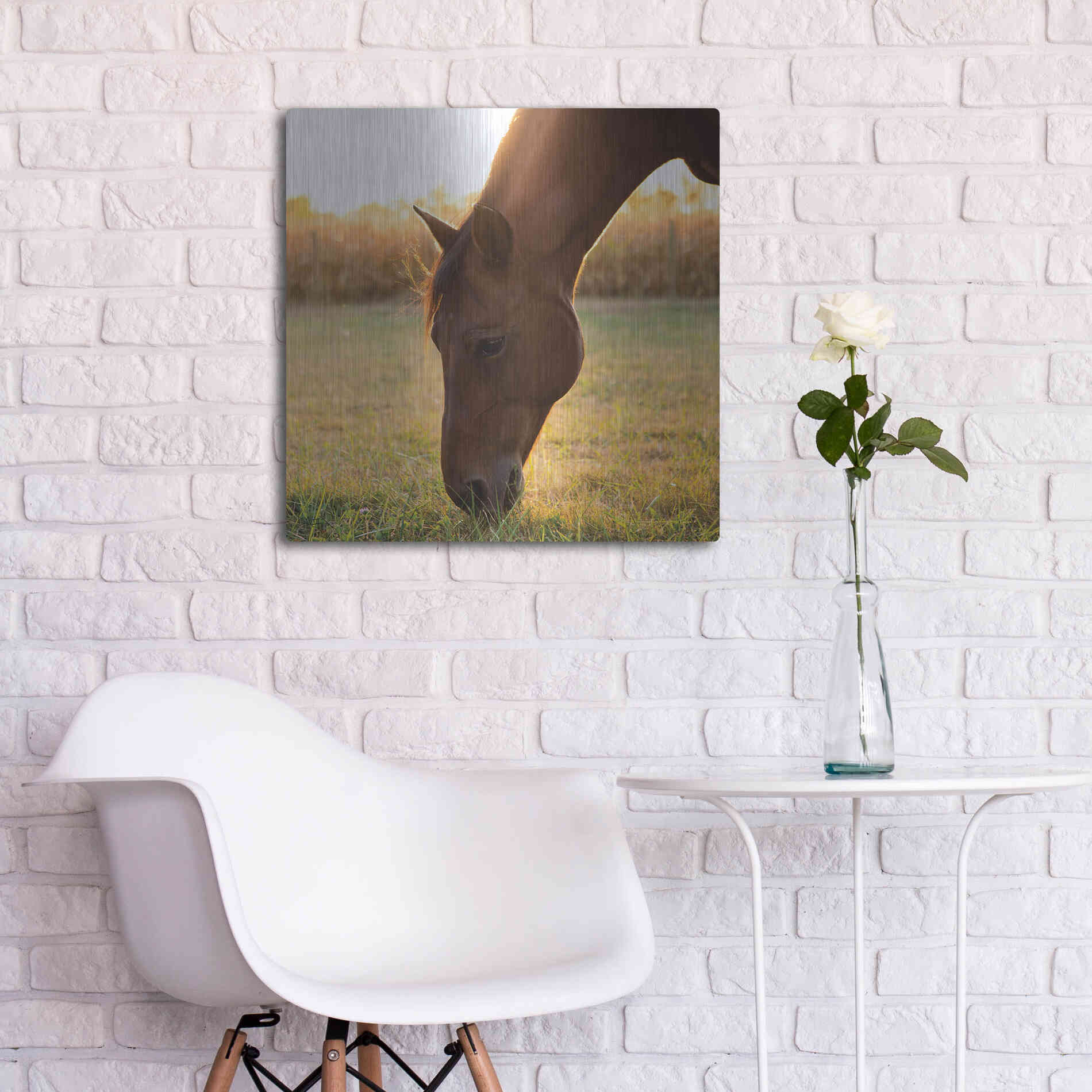 Luxe Metal Art 'Sunset Grazing II' by Donnie Quillen Metal Wall Art,24x24