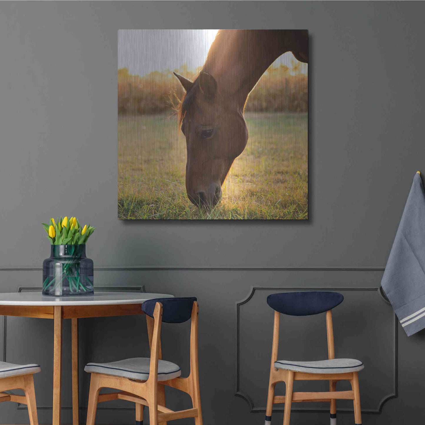 Luxe Metal Art 'Sunset Grazing II' by Donnie Quillen Metal Wall Art,36x36
