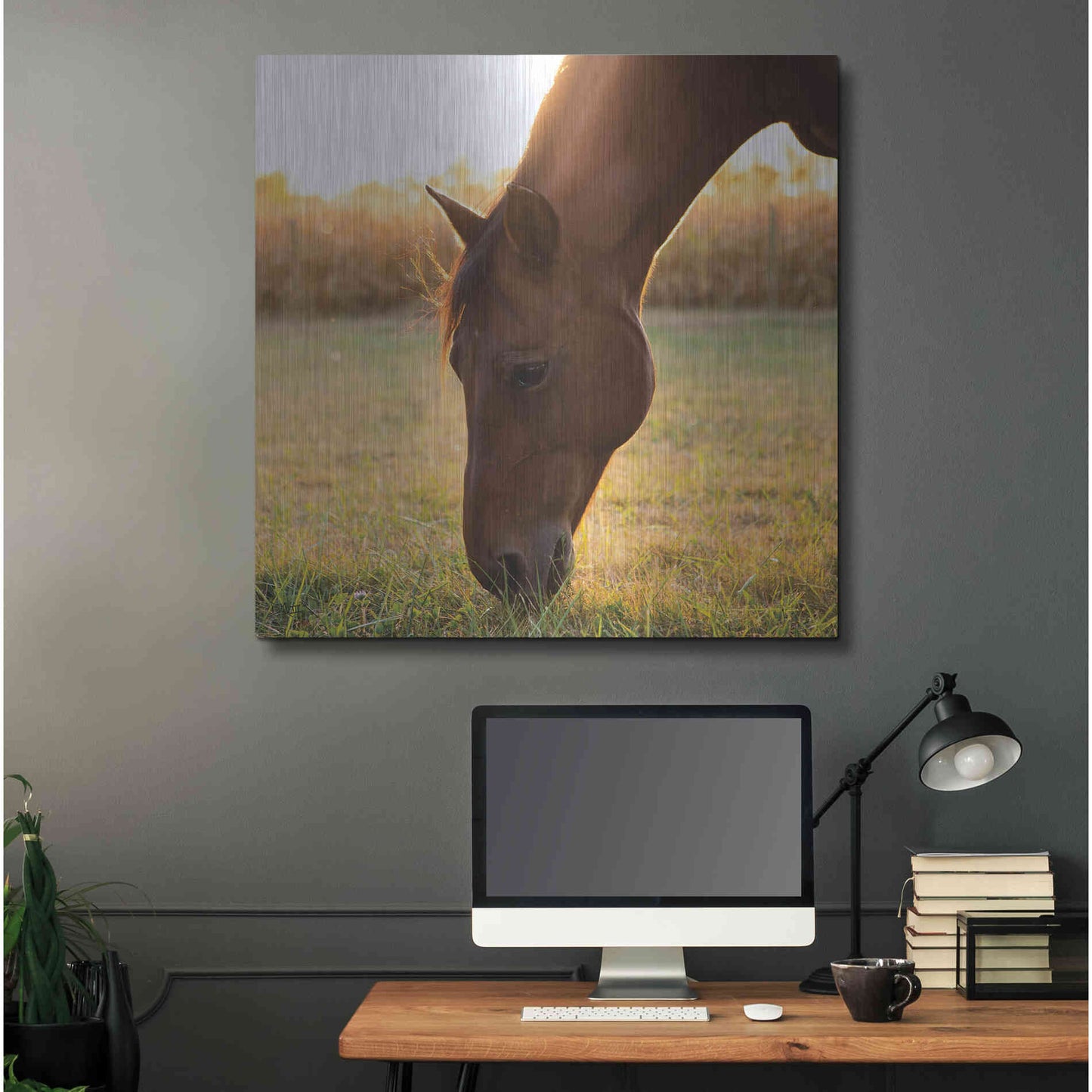 Luxe Metal Art 'Sunset Grazing II' by Donnie Quillen Metal Wall Art,36x36