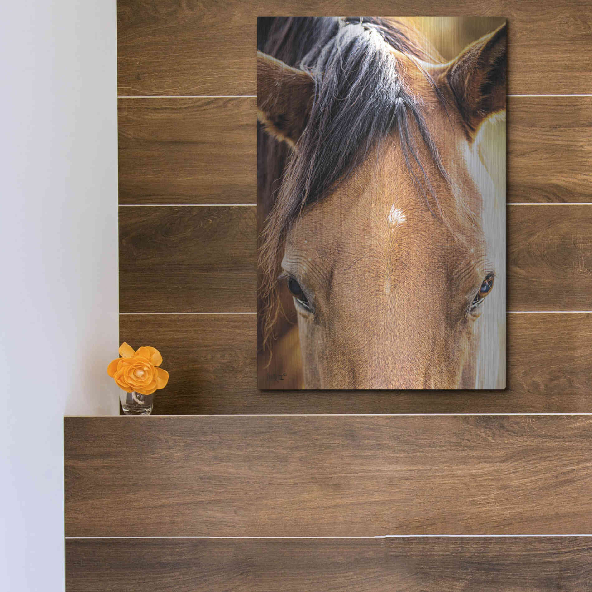 Luxe Metal Art 'Soft Brown' by Donnie Quillen Metal Wall Art,12x16