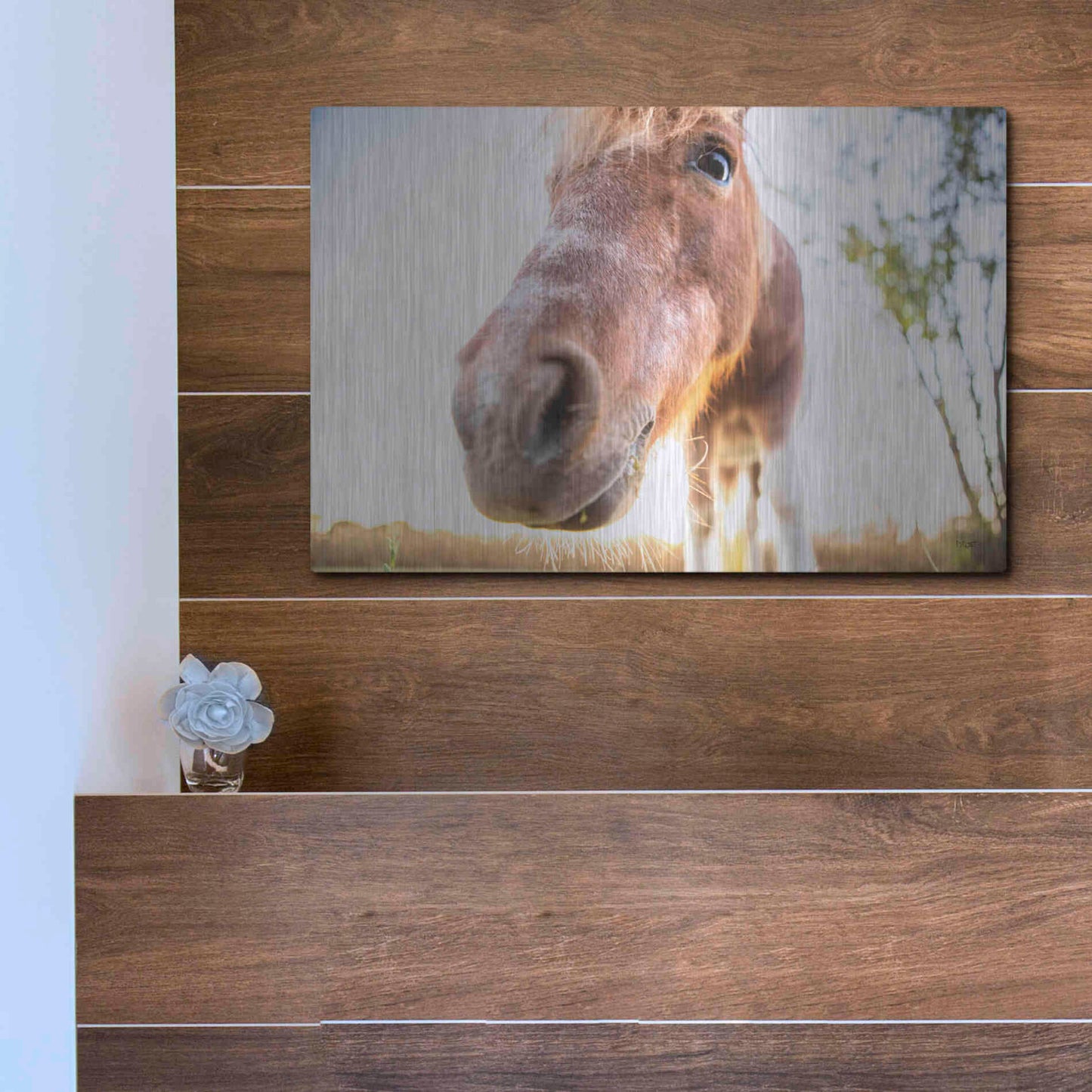 Luxe Metal Art 'Hi Horse' by Donnie Quillen Metal Wall Art,16x12