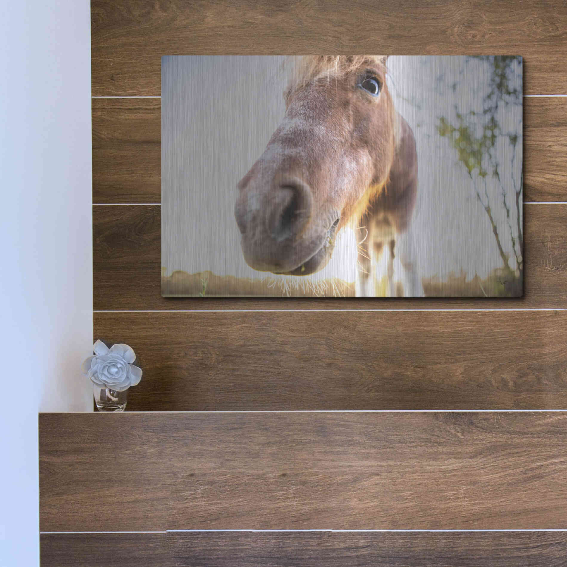 Luxe Metal Art 'Hi Horse' by Donnie Quillen Metal Wall Art,16x12