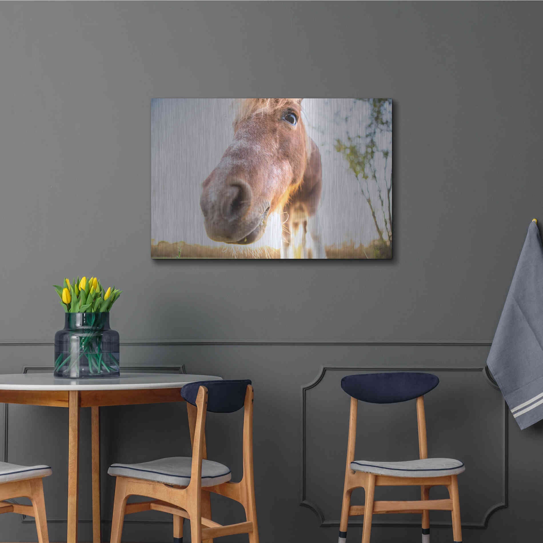 Luxe Metal Art 'Hi Horse' by Donnie Quillen Metal Wall Art,36x24