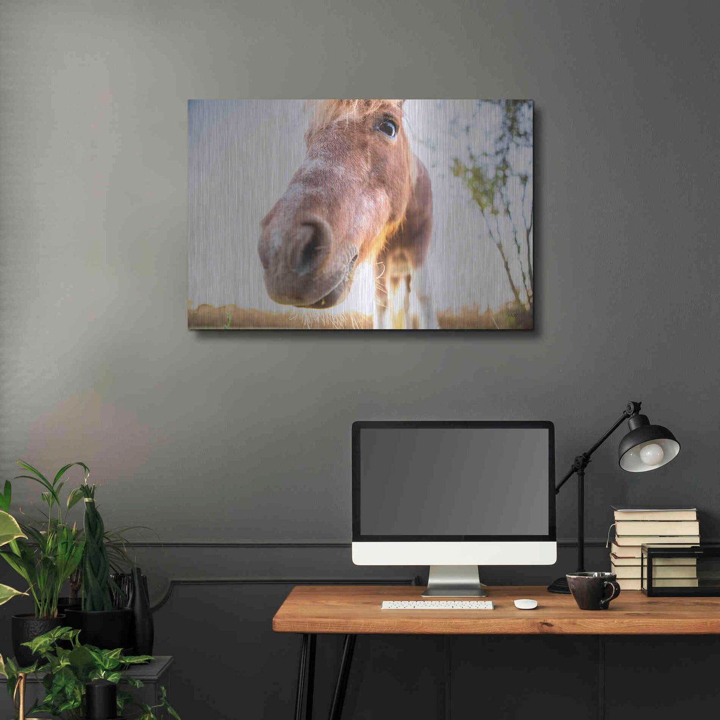 Luxe Metal Art 'Hi Horse' by Donnie Quillen Metal Wall Art,36x24