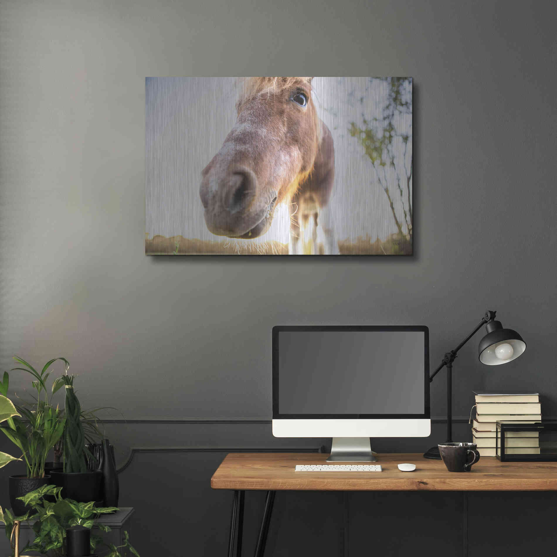 Luxe Metal Art 'Hi Horse' by Donnie Quillen Metal Wall Art,36x24