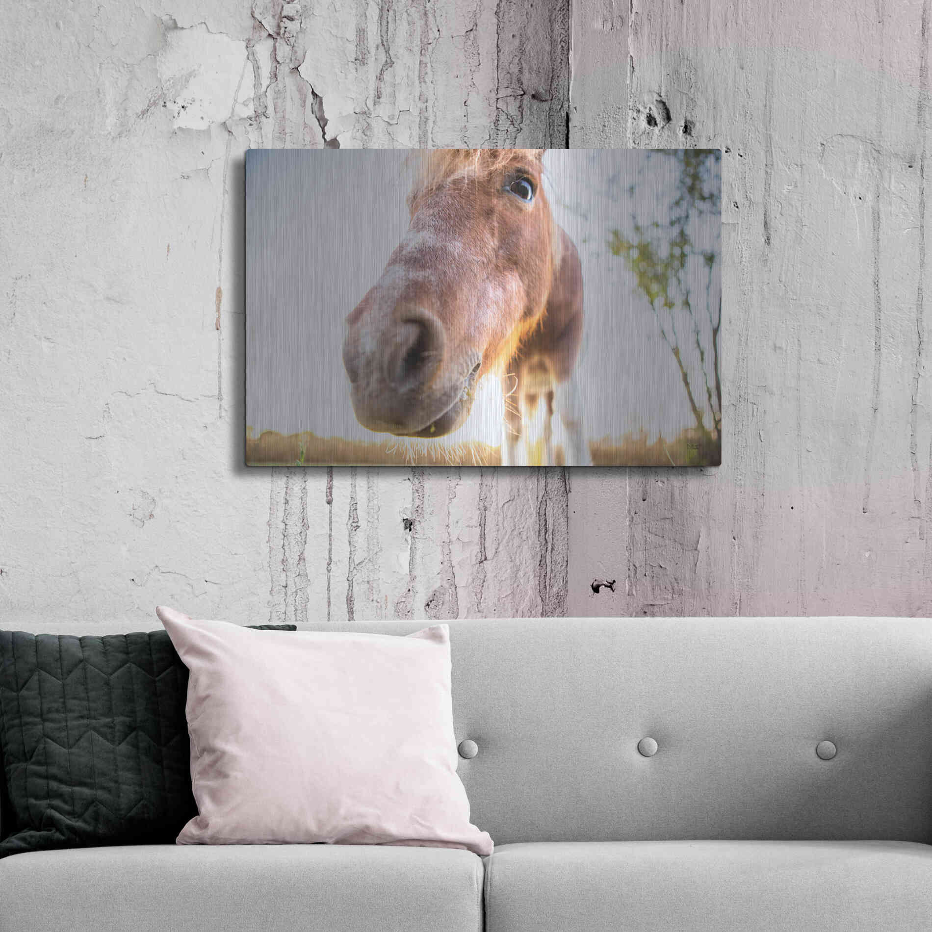 Luxe Metal Art 'Hi Horse' by Donnie Quillen Metal Wall Art,36x24