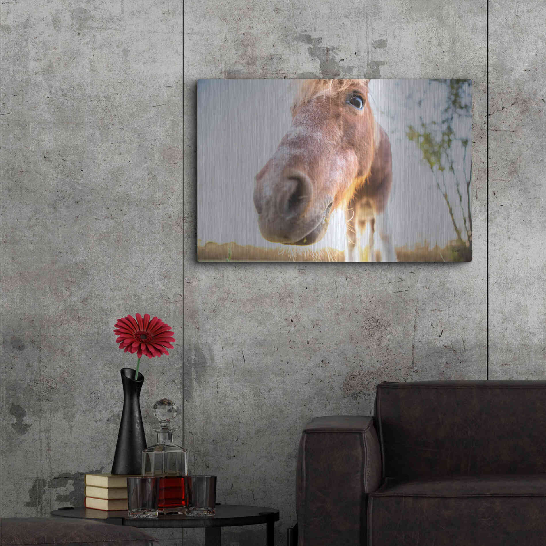 Luxe Metal Art 'Hi Horse' by Donnie Quillen Metal Wall Art,36x24