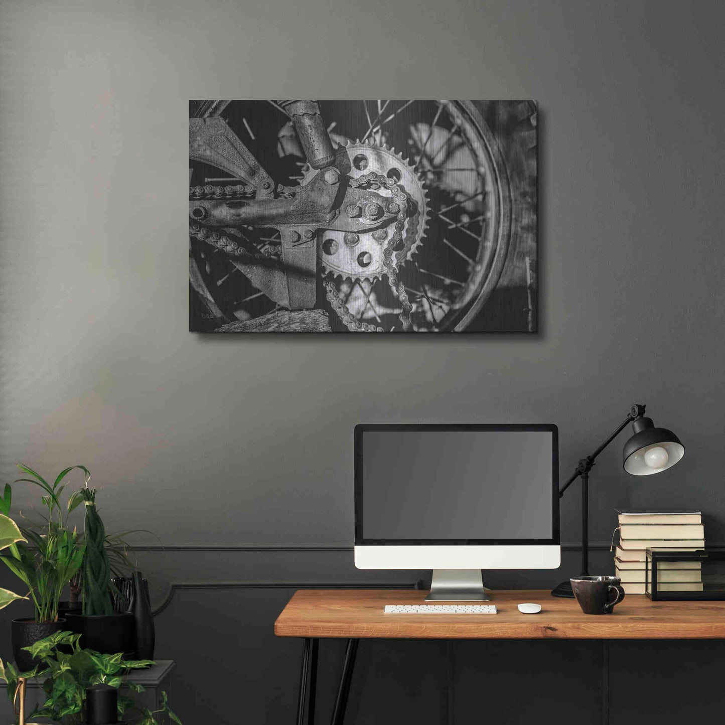 Luxe Metal Art 'Rusted Spoke' by Donnie Quillen Metal Wall Art,36x24
