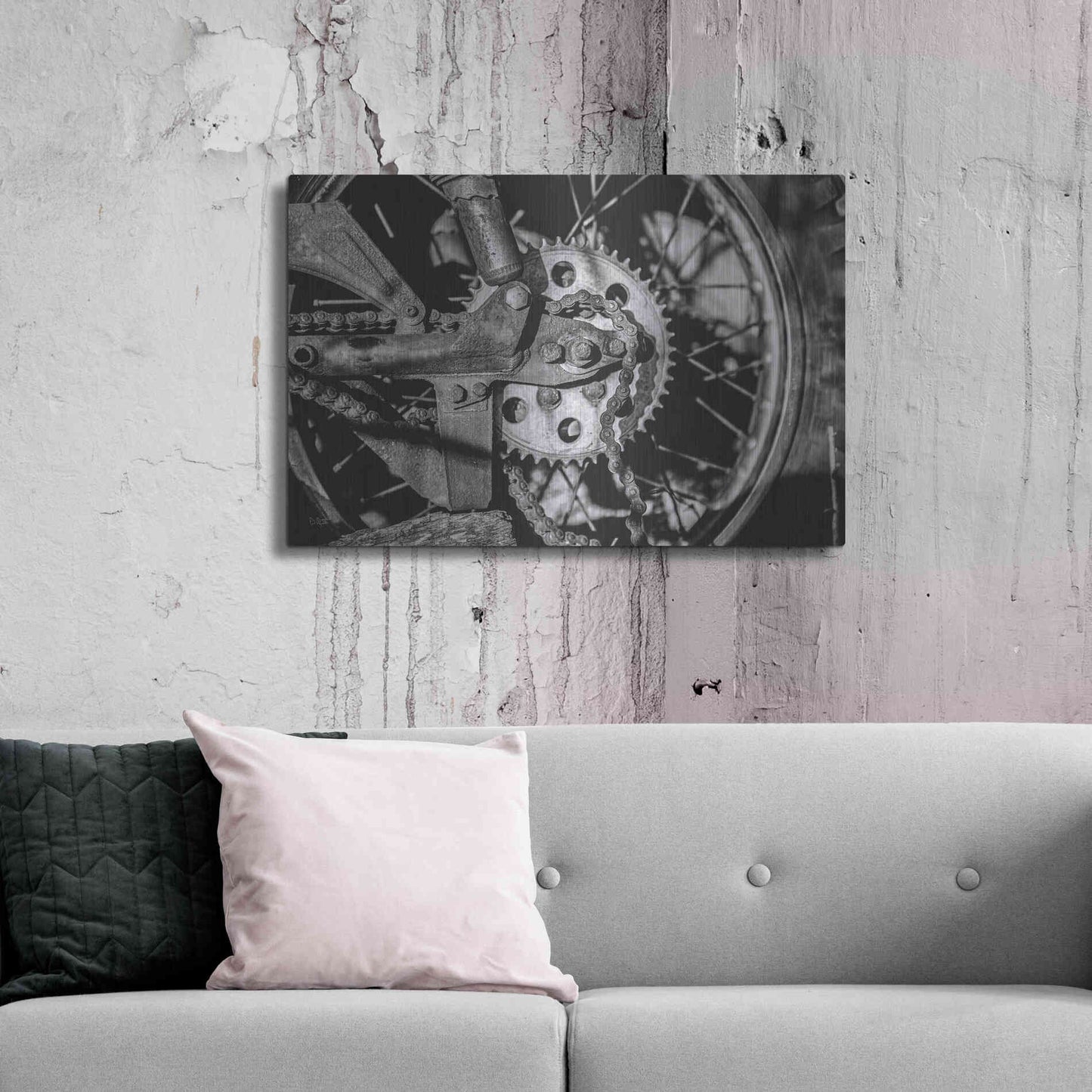 Luxe Metal Art 'Rusted Spoke' by Donnie Quillen Metal Wall Art,36x24