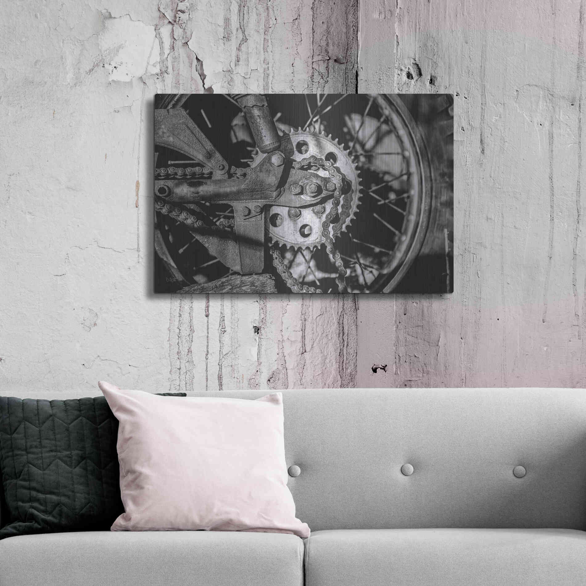 Luxe Metal Art 'Rusted Spoke' by Donnie Quillen Metal Wall Art,36x24