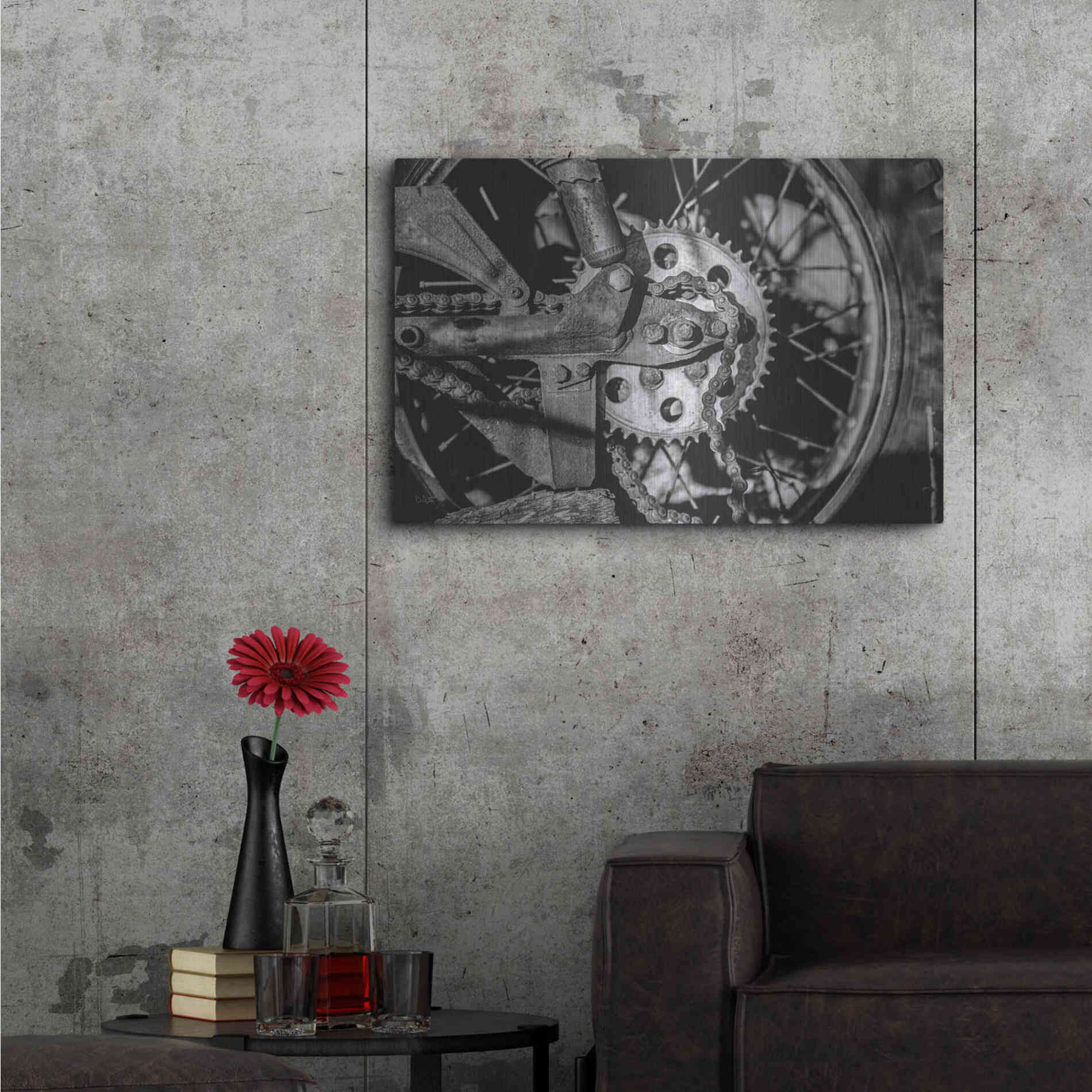 Luxe Metal Art 'Rusted Spoke' by Donnie Quillen Metal Wall Art,36x24