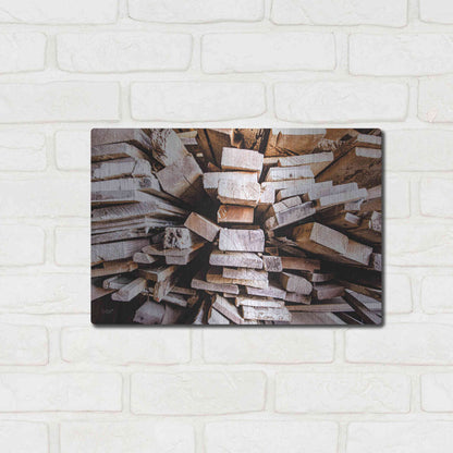 Luxe Metal Art 'Wood Pile' by Donnie Quillen Metal Wall Art,16x12