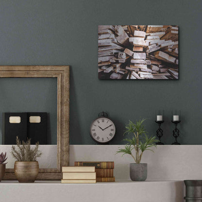 Luxe Metal Art 'Wood Pile' by Donnie Quillen Metal Wall Art,16x12