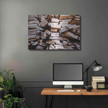 Luxe Metal Art 'Wood Pile' by Donnie Quillen Metal Wall Art,36x24