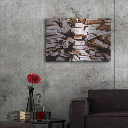 Luxe Metal Art 'Wood Pile' by Donnie Quillen Metal Wall Art,36x24