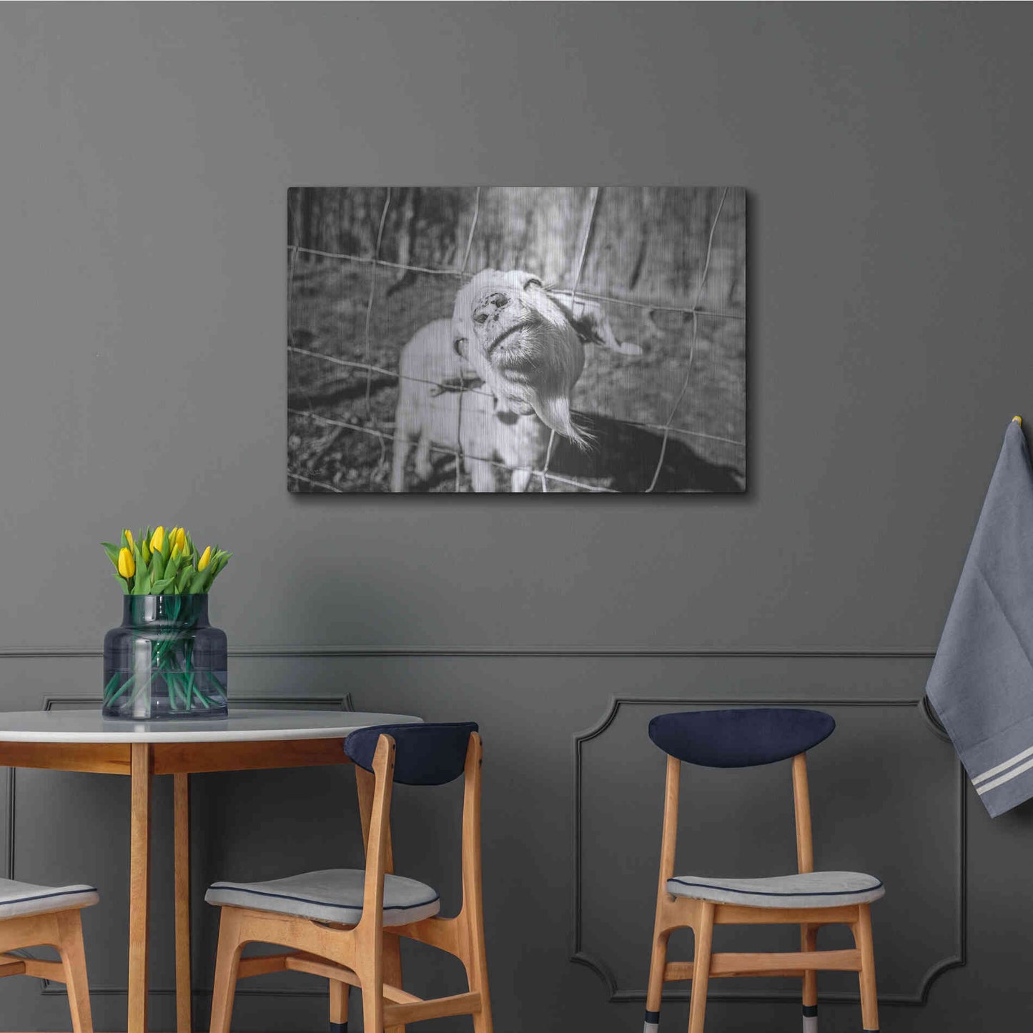 Luxe Metal Art 'Hey Goat' by Donnie Quillen Metal Wall Art,36x24