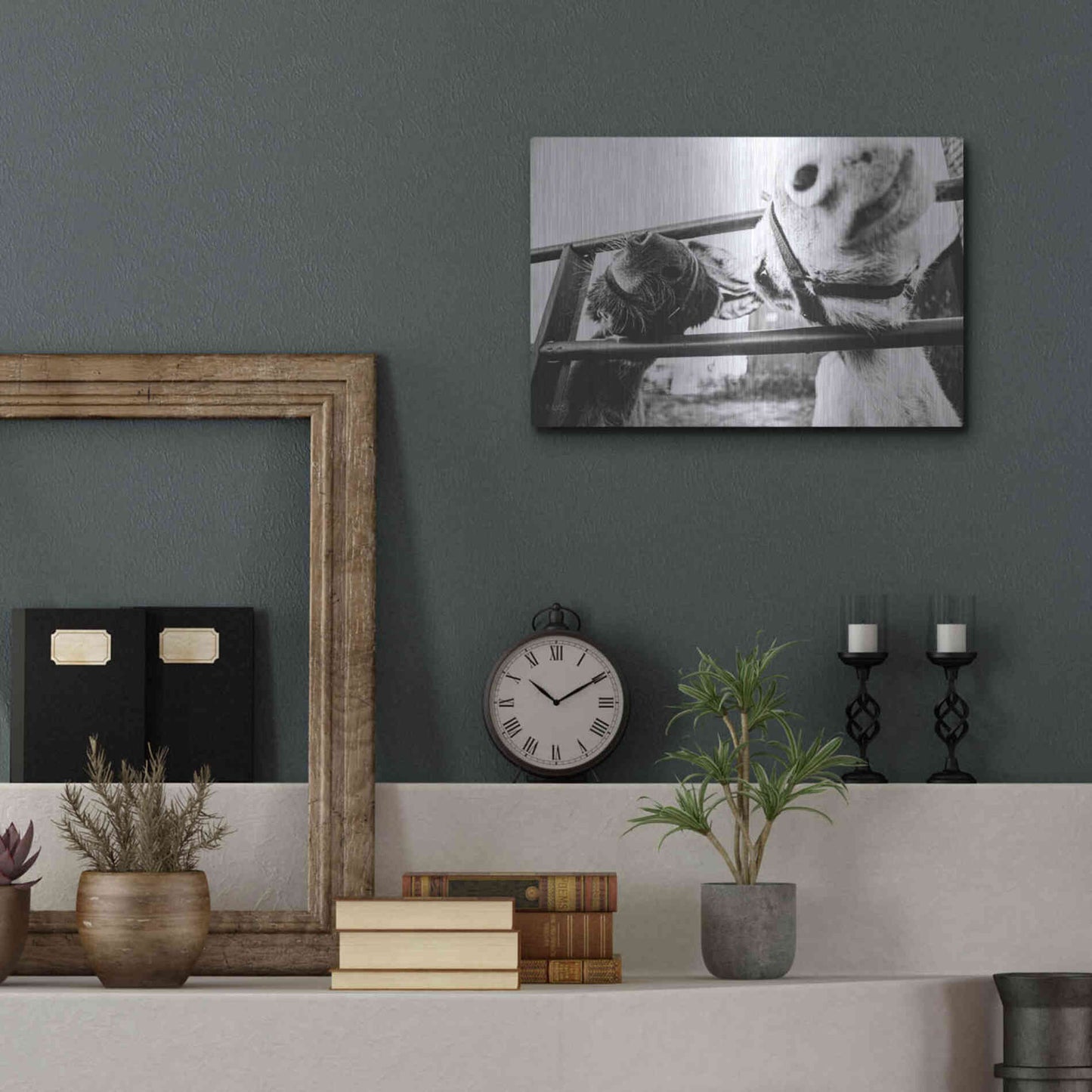 Luxe Metal Art 'Feeding Donkeys' by Donnie Quillen Metal Wall Art,16x12