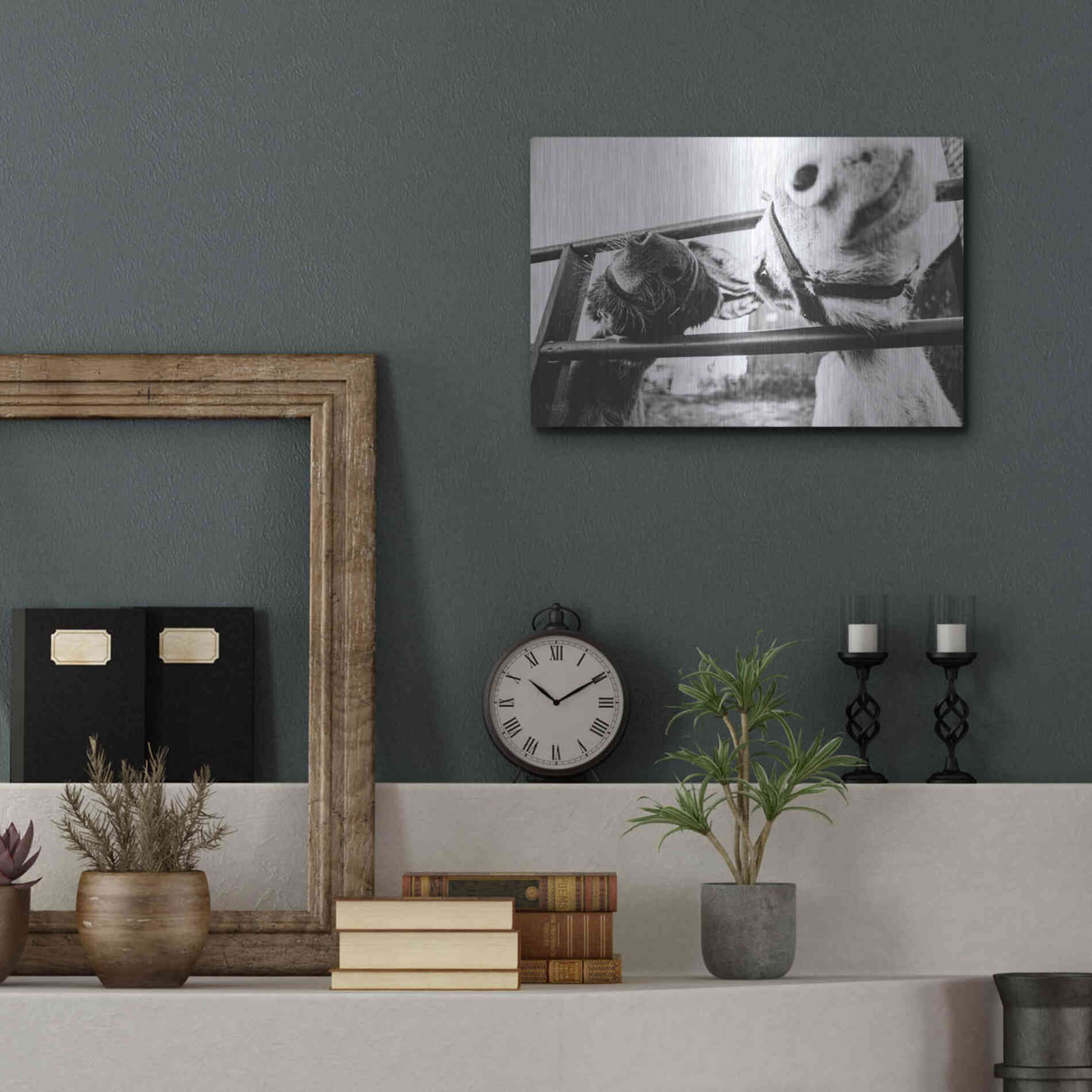 Luxe Metal Art 'Feeding Donkeys' by Donnie Quillen Metal Wall Art,16x12