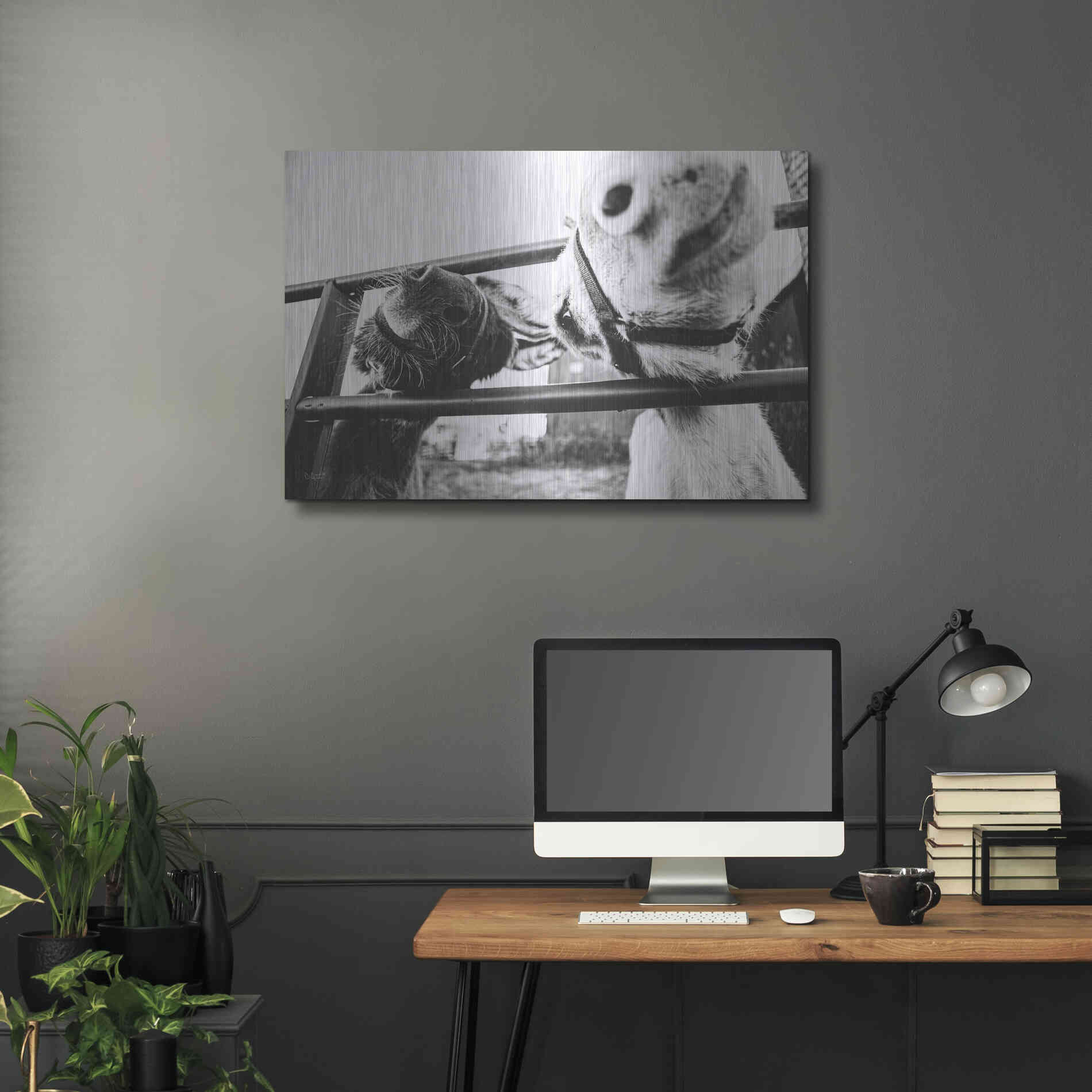 Luxe Metal Art 'Feeding Donkeys' by Donnie Quillen Metal Wall Art,36x24