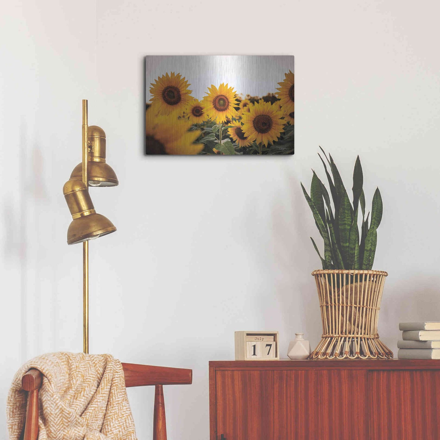 Luxe Metal Art 'Sunflower Field' by Donnie Quillen Metal Wall Art,24x16