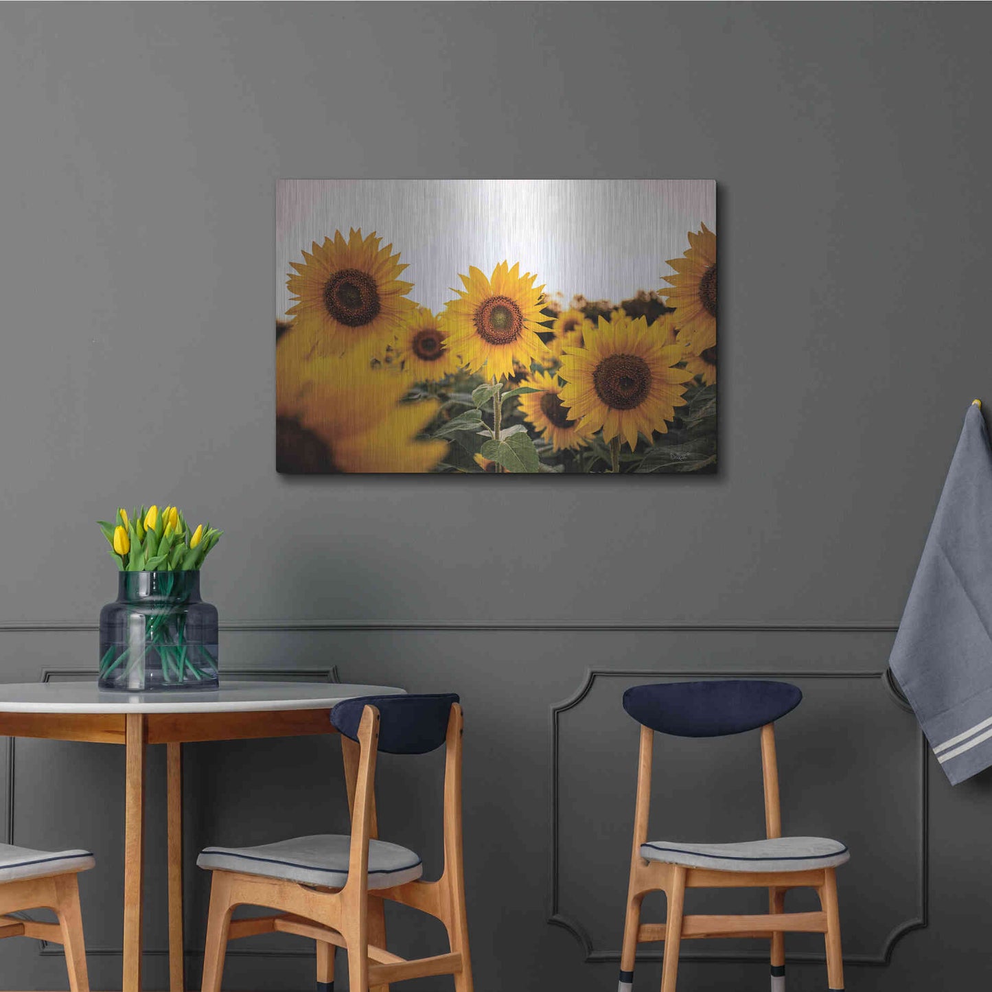 Luxe Metal Art 'Sunflower Field' by Donnie Quillen Metal Wall Art,36x24