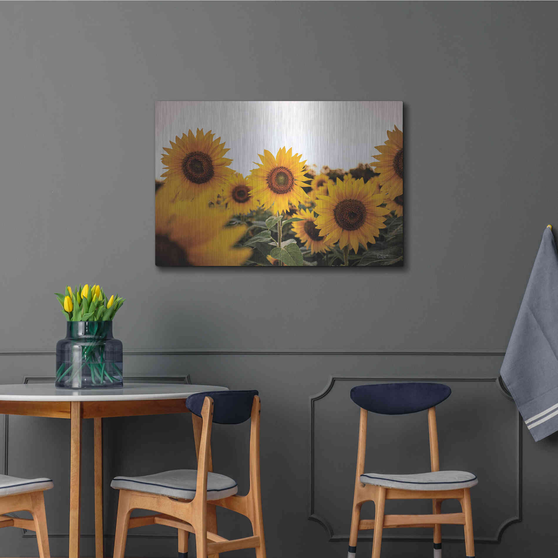 Luxe Metal Art 'Sunflower Field' by Donnie Quillen Metal Wall Art,36x24
