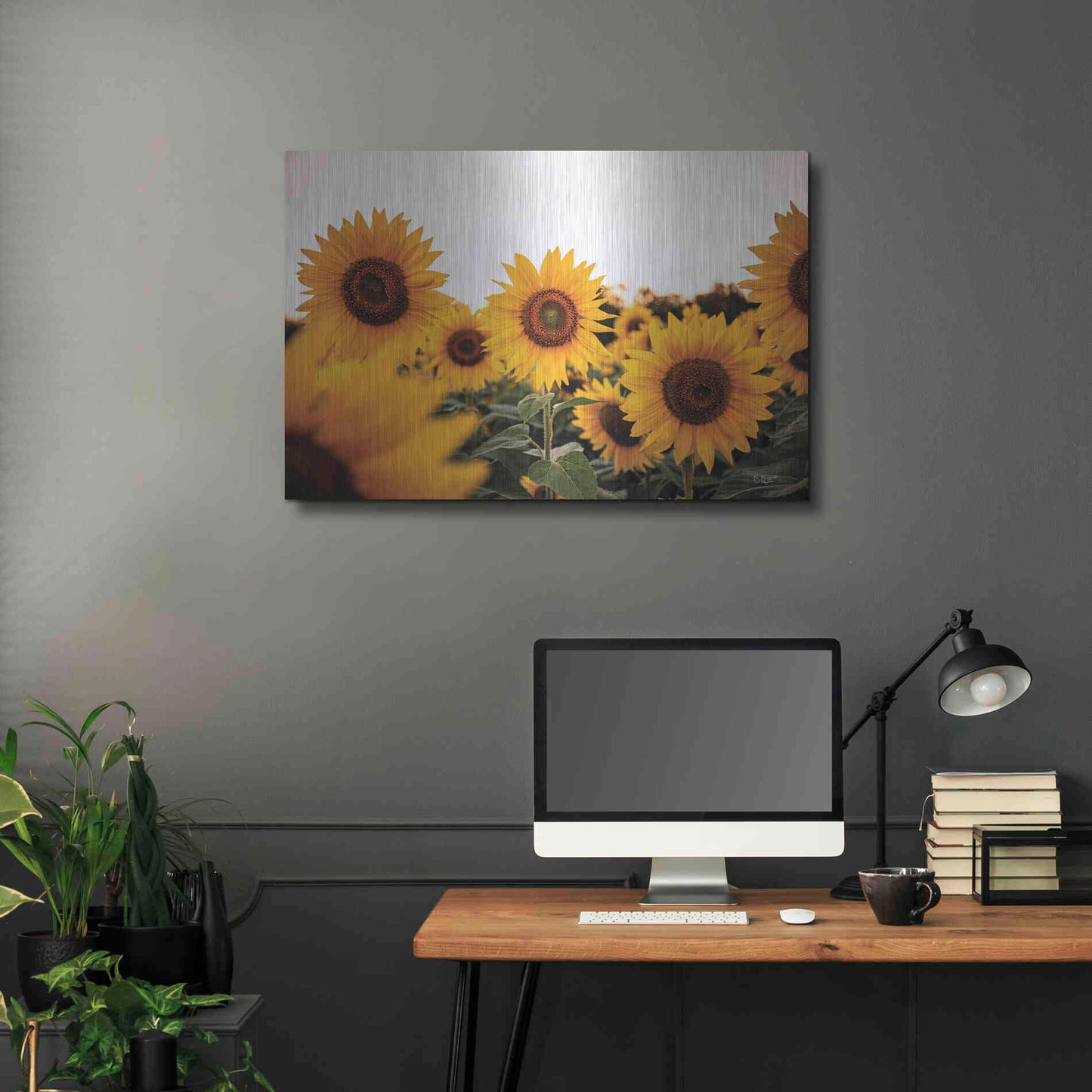 Luxe Metal Art 'Sunflower Field' by Donnie Quillen Metal Wall Art,36x24
