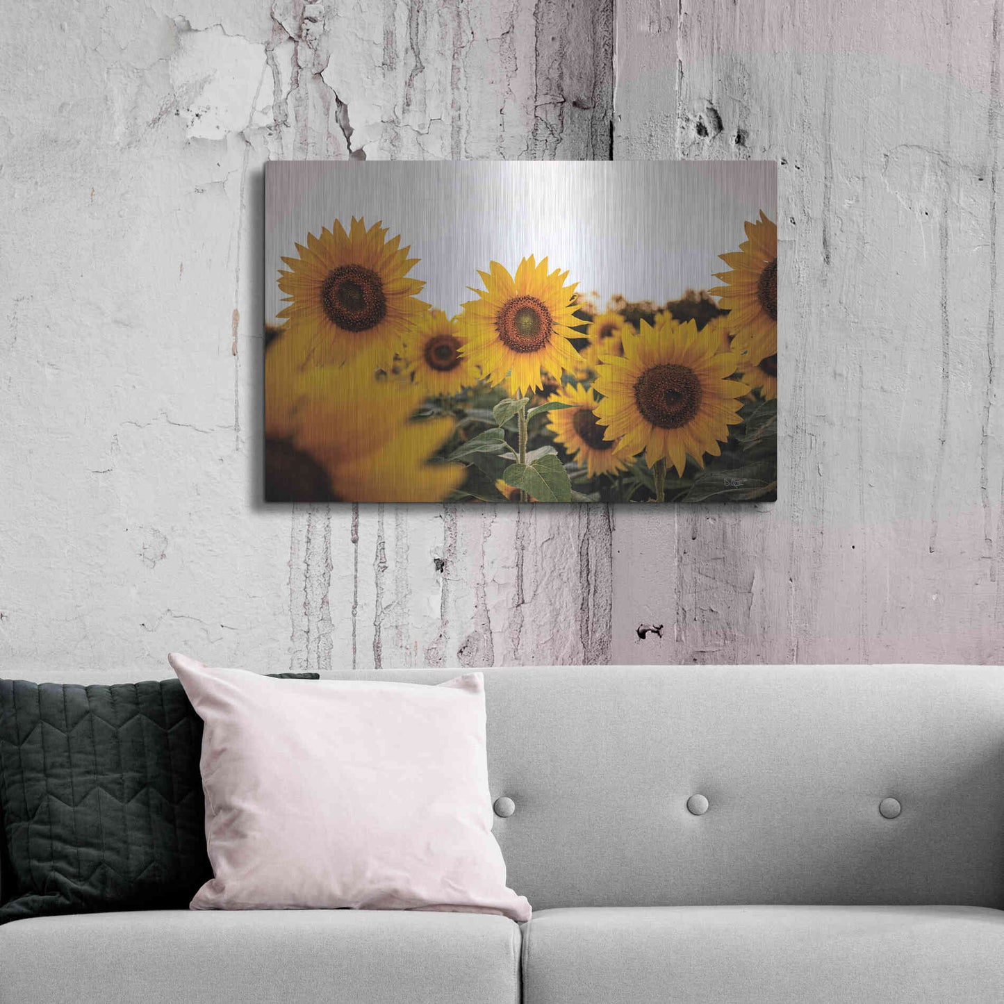 Luxe Metal Art 'Sunflower Field' by Donnie Quillen Metal Wall Art,36x24