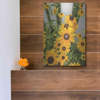 Luxe Metal Art 'Bed of Yellow' by Donnie Quillen Metal Wall Art,12x16