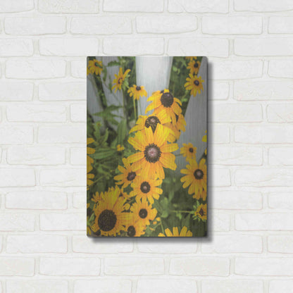 Luxe Metal Art 'Bed of Yellow' by Donnie Quillen Metal Wall Art,16x24