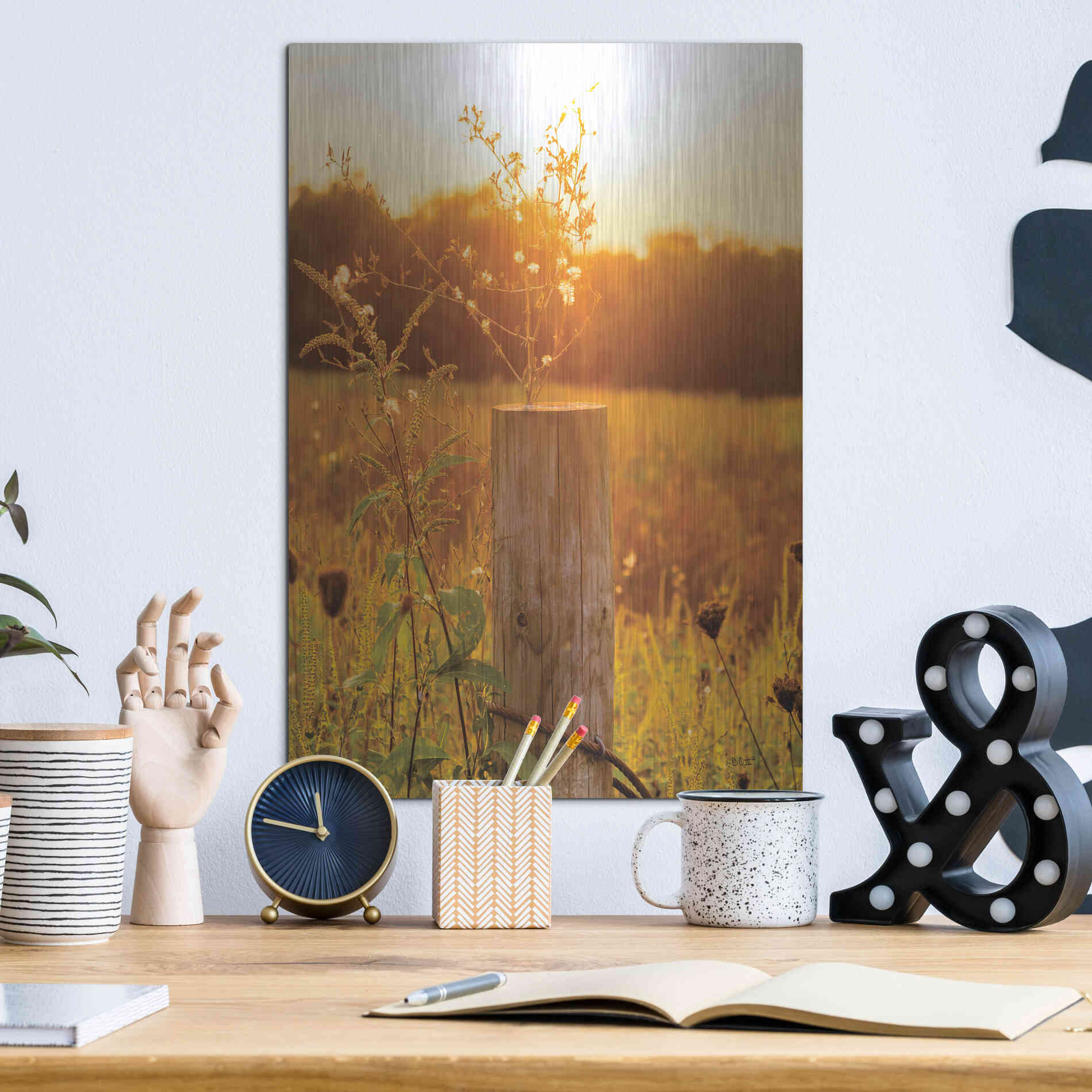 Luxe Metal Art 'Post' by Donnie Quillen Metal Wall Art,12x16
