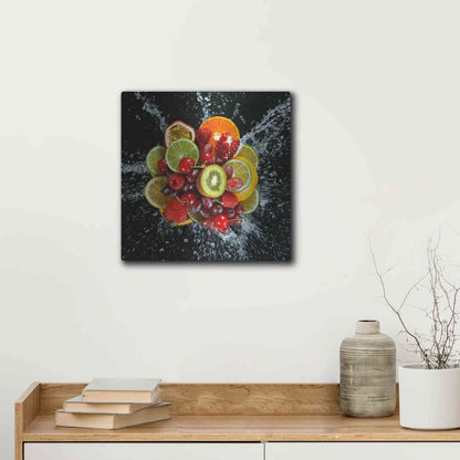 Luxe Metal Art 'Fruit Splash III' Metal Wall Art,12x12