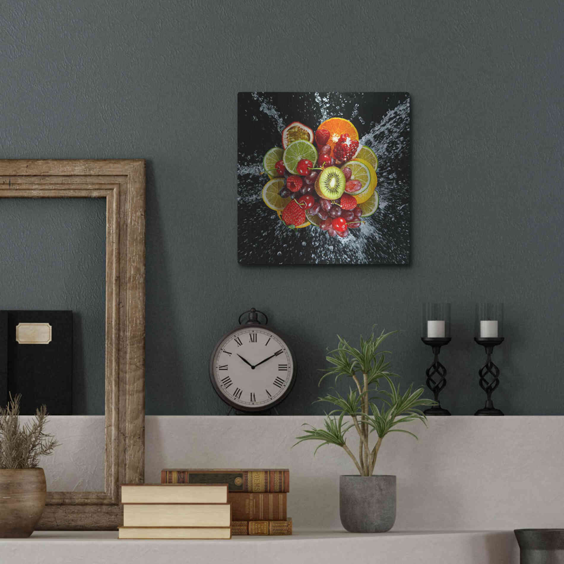 Luxe Metal Art 'Fruit Splash III' Metal Wall Art,12x12