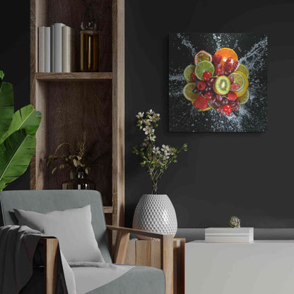 Luxe Metal Art 'Fruit Splash III' Metal Wall Art,24x24